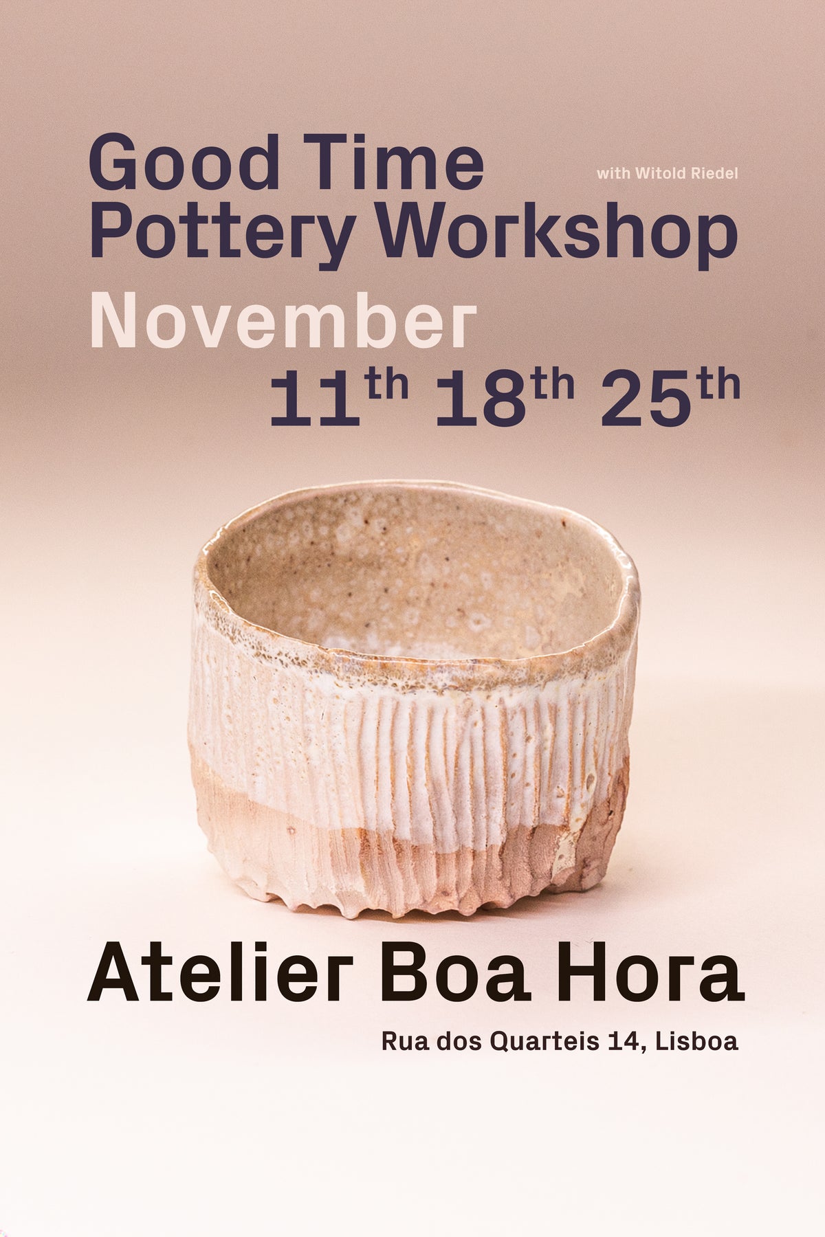Good Time Pottery Workshop, November 2026. Three Wednesdays